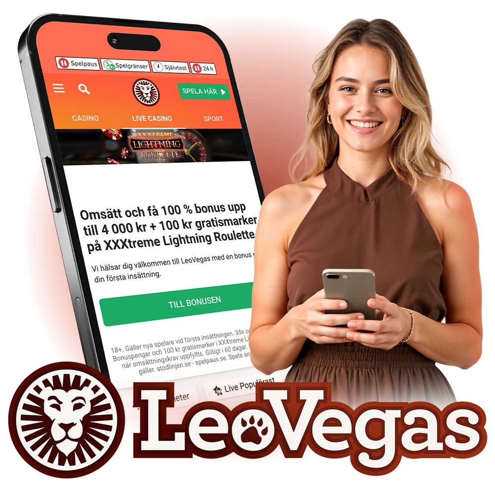 Spela på casinot när du är på språng med LeoVegas mobilapp.