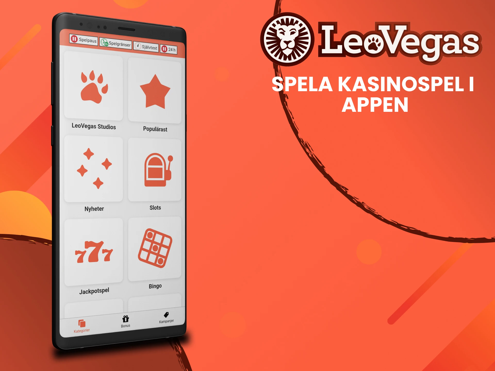 Spela casino i Leovegas-appen.