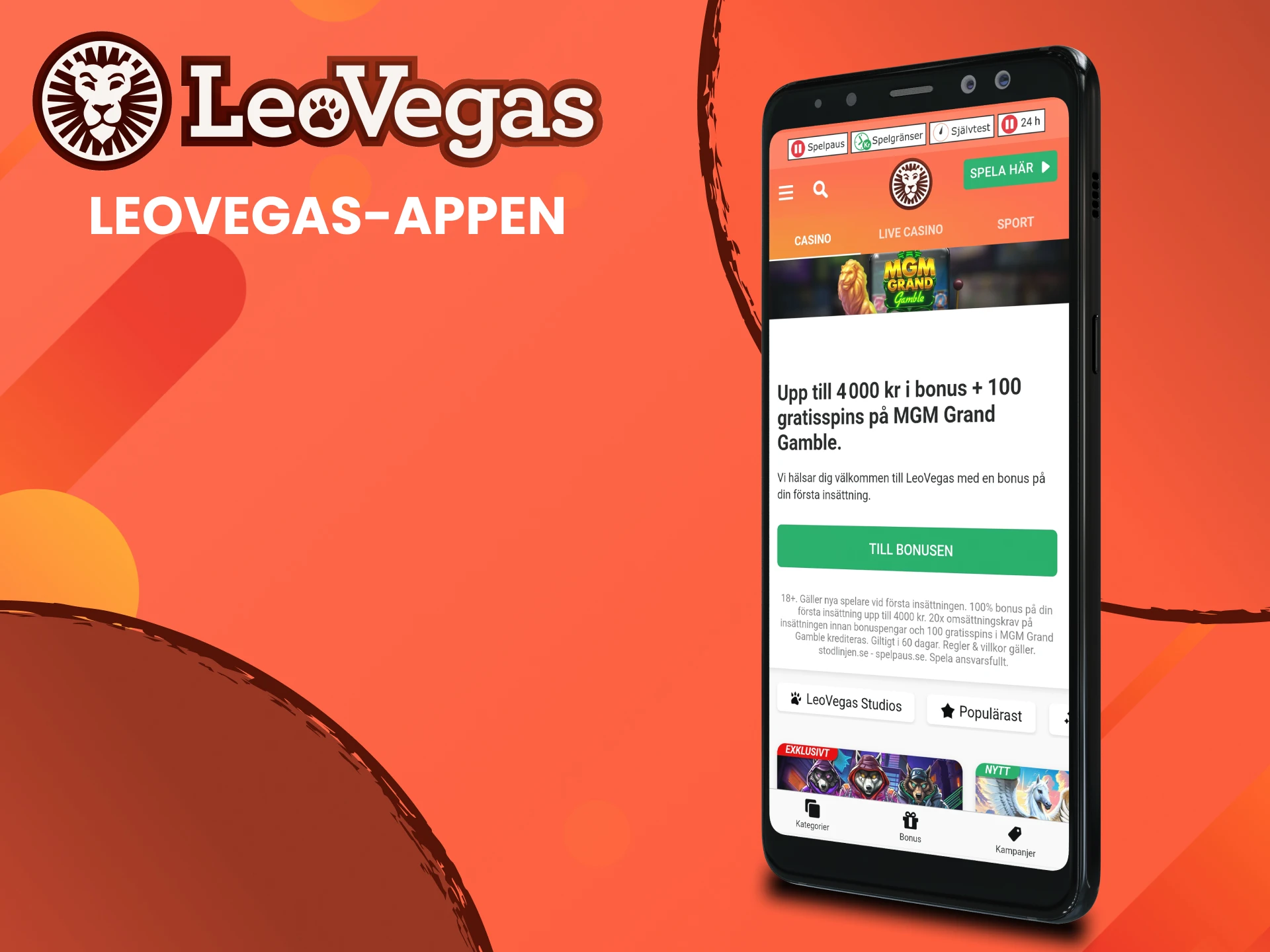 Utforska information om Leovegas-appen.