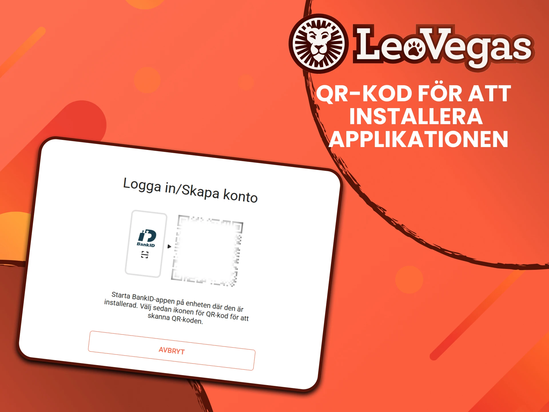 Använd QR-koden för att ladda ner Leovegas-appen.