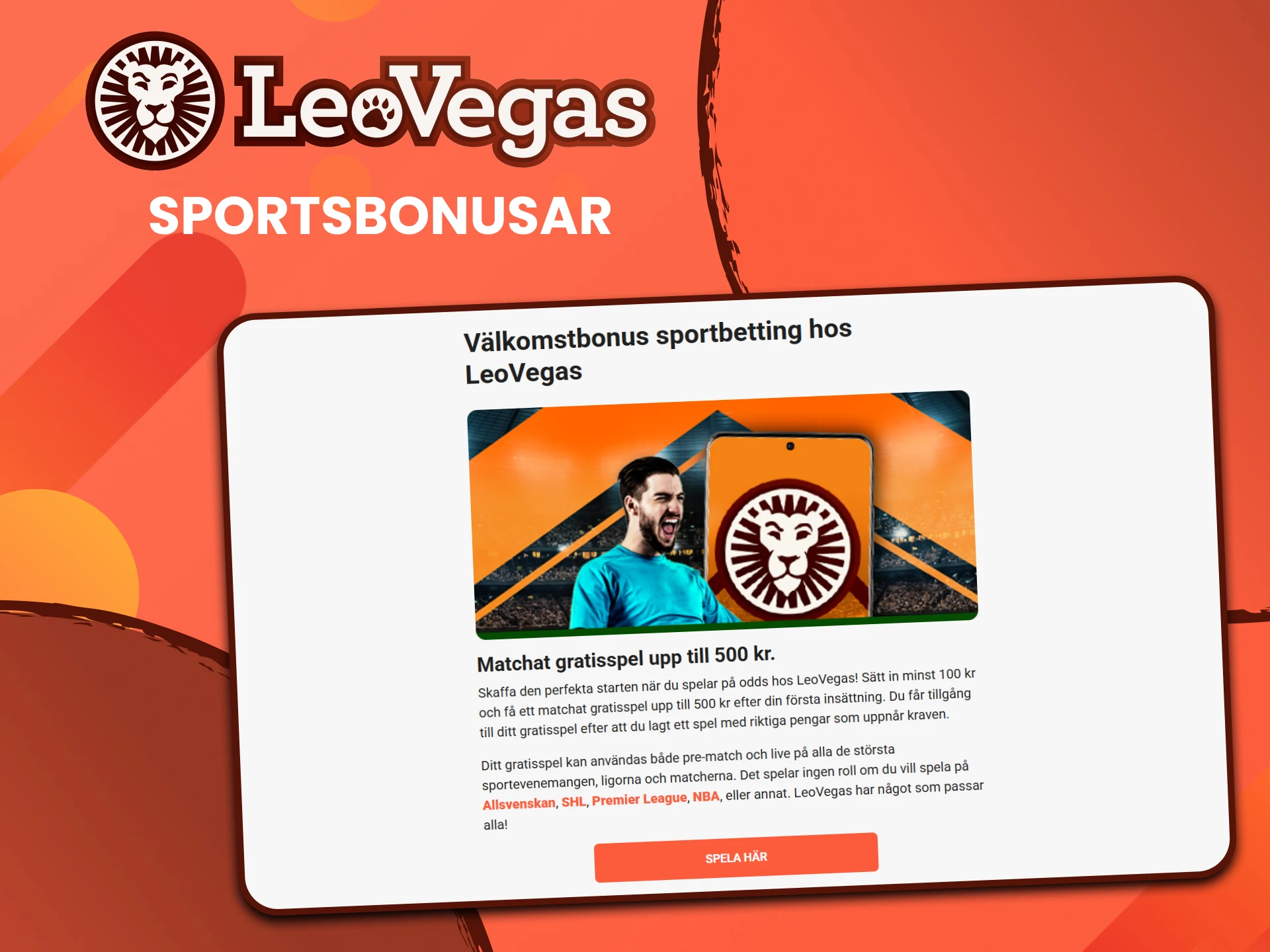 Få bonusar för sport från Leovegas.