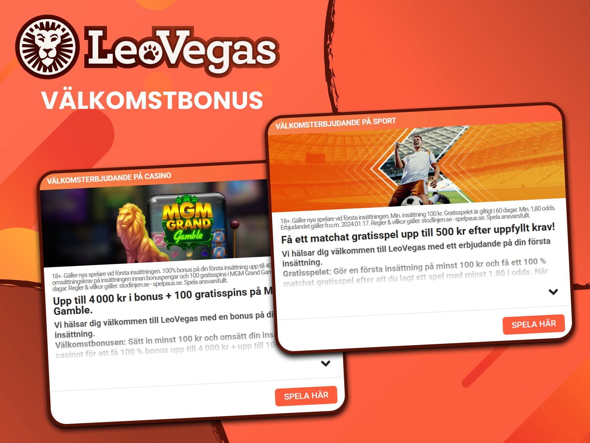 Leovegas erbjuder välkomstbonusar.