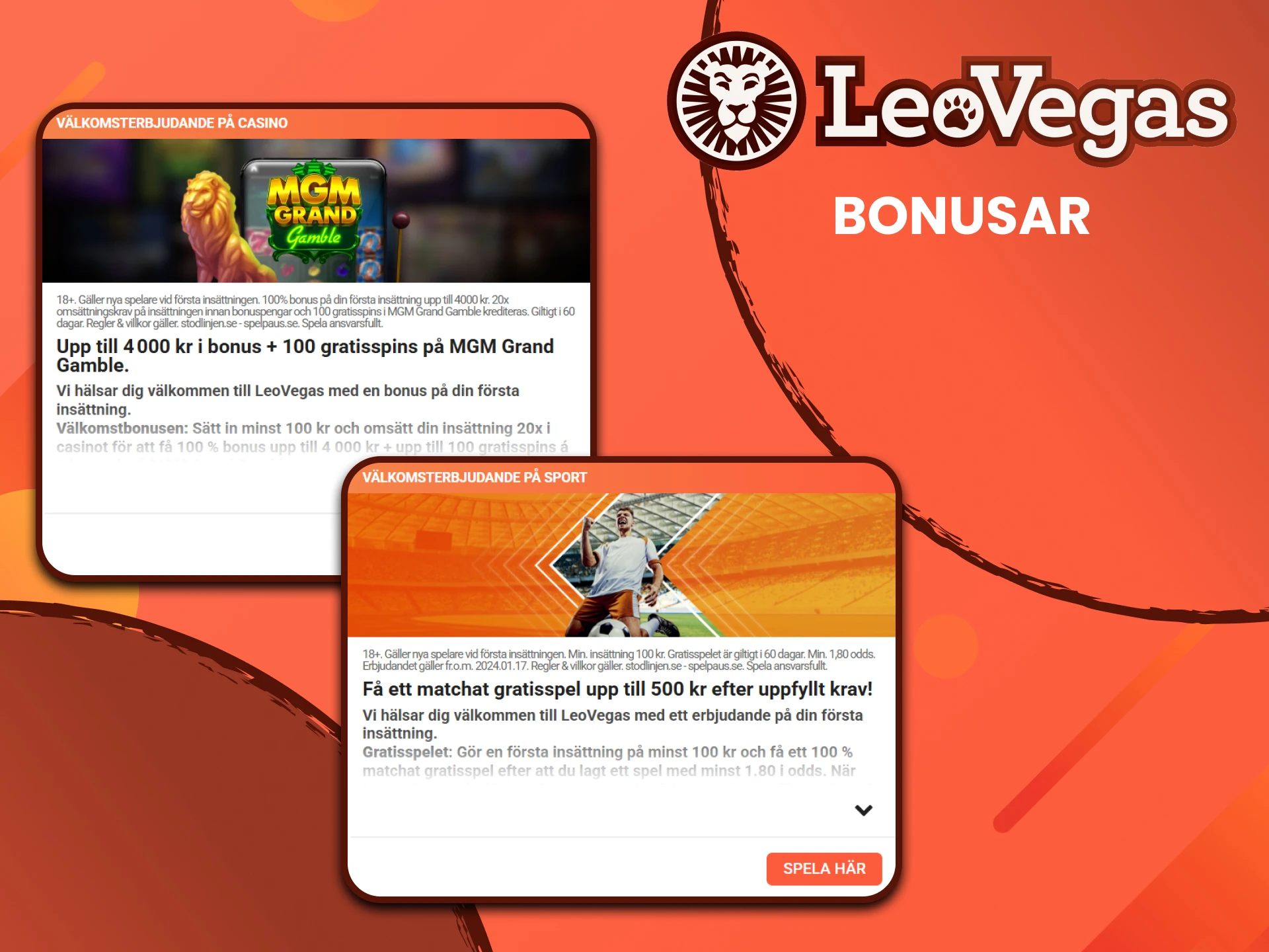 Leovegas erbjuder många bonusar.