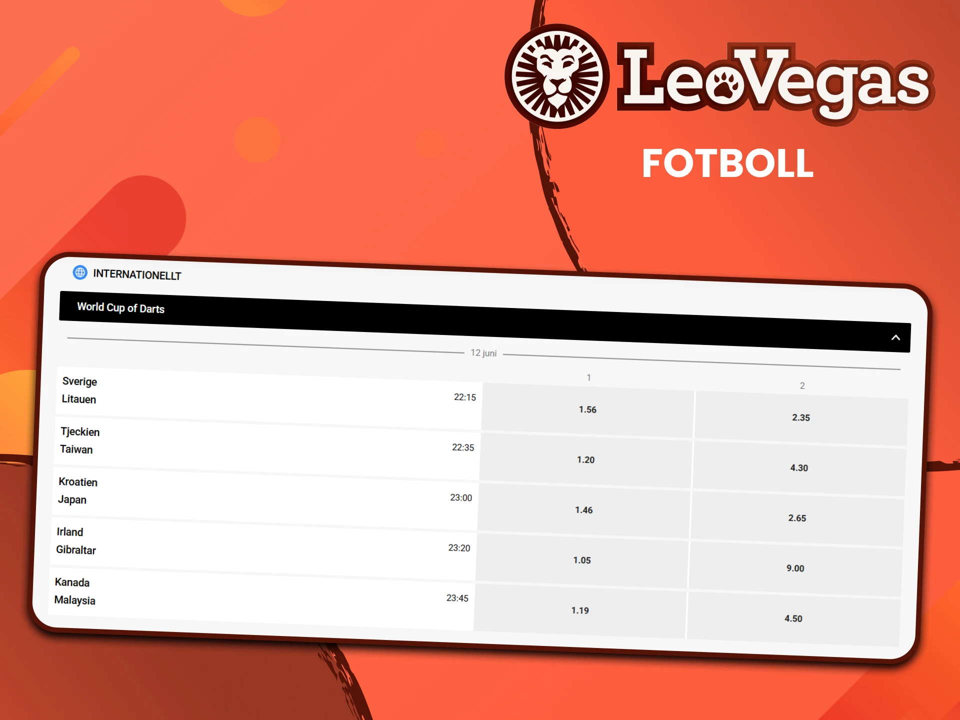 Hos Leovegas kan du spela på fotboll.