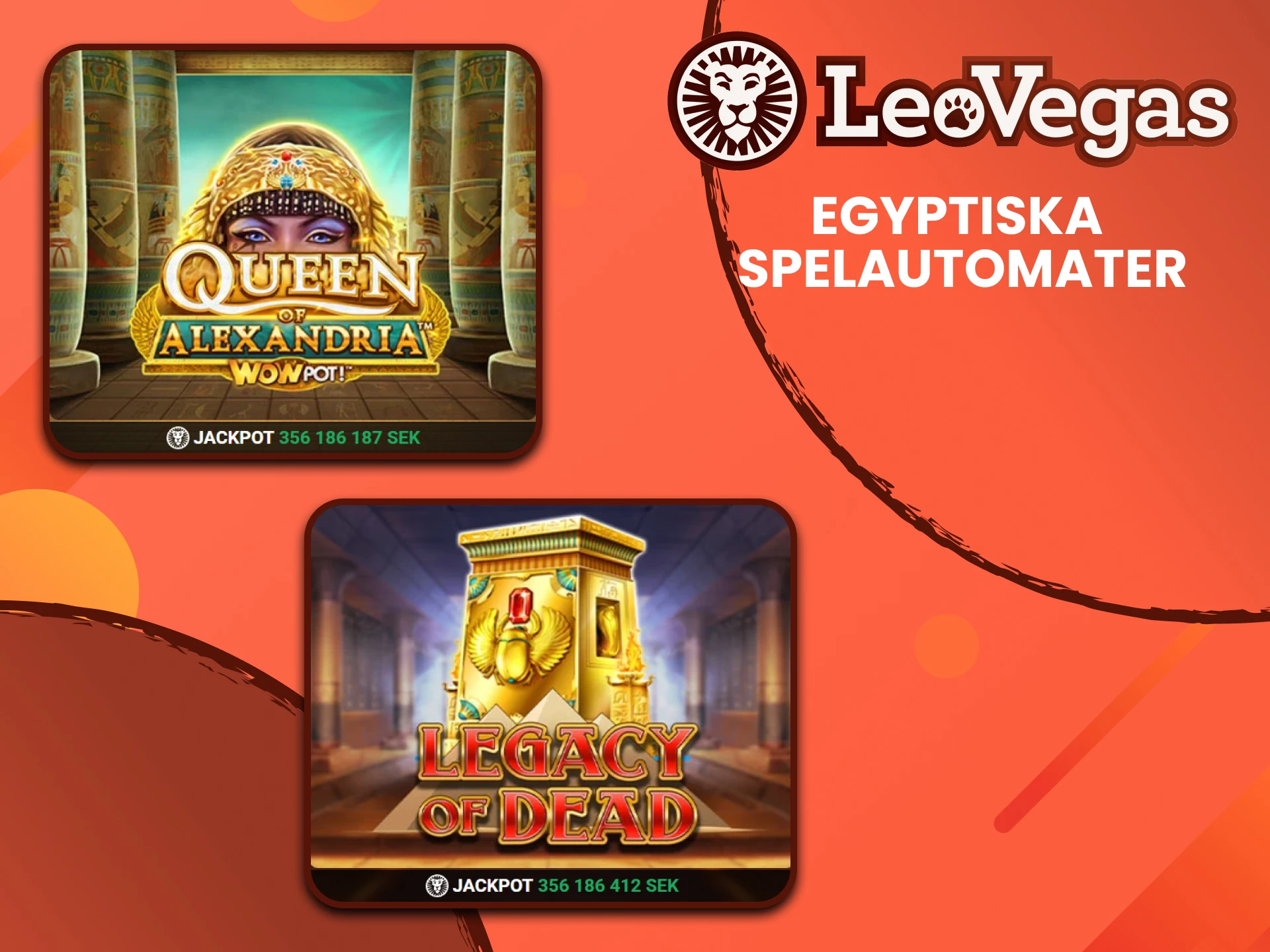 Spela slots med egyptiskt tema hos Leovegas.