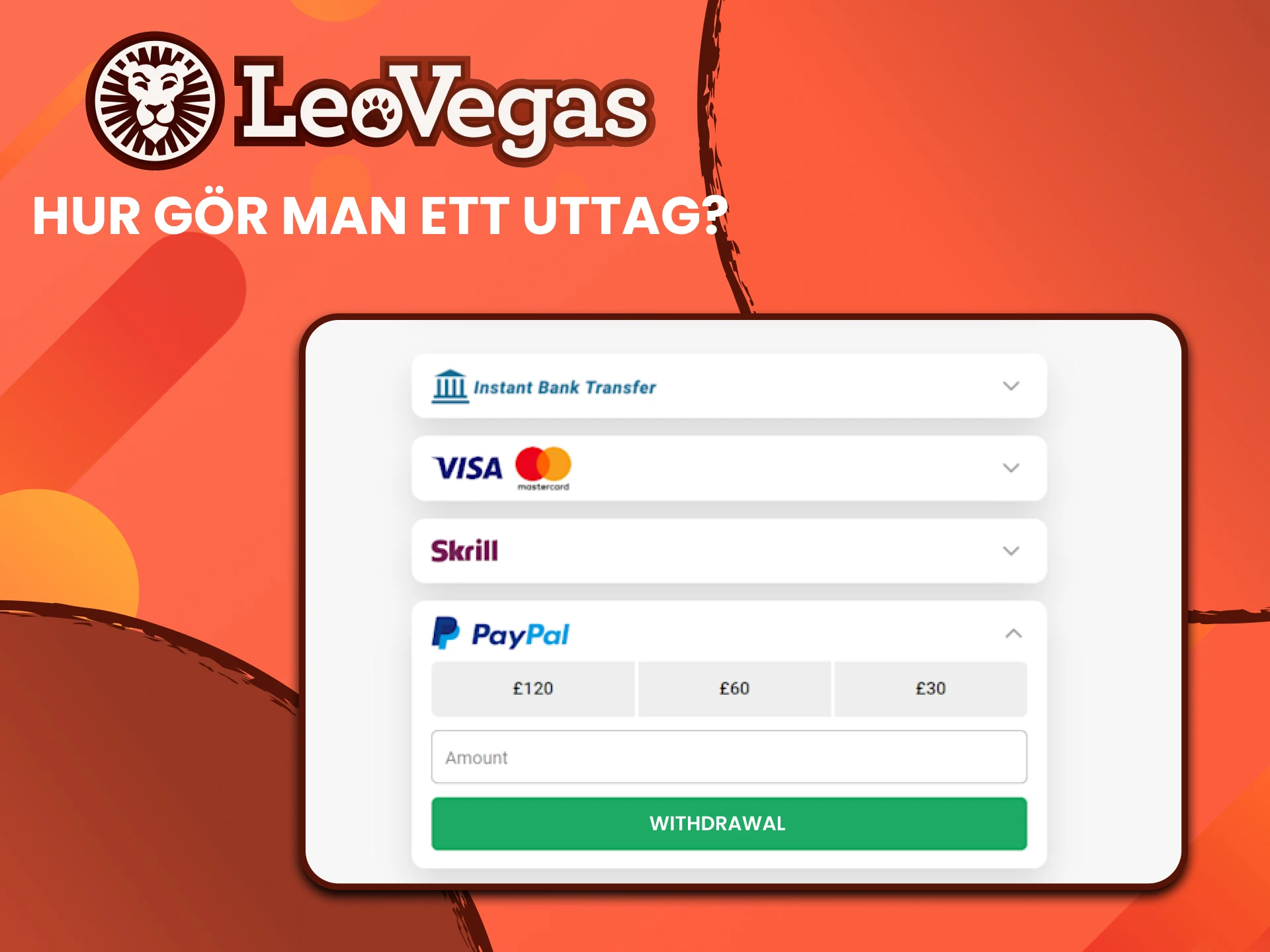 Vi kommer att berätta om uttag av pengar på Leovegas webbplats.