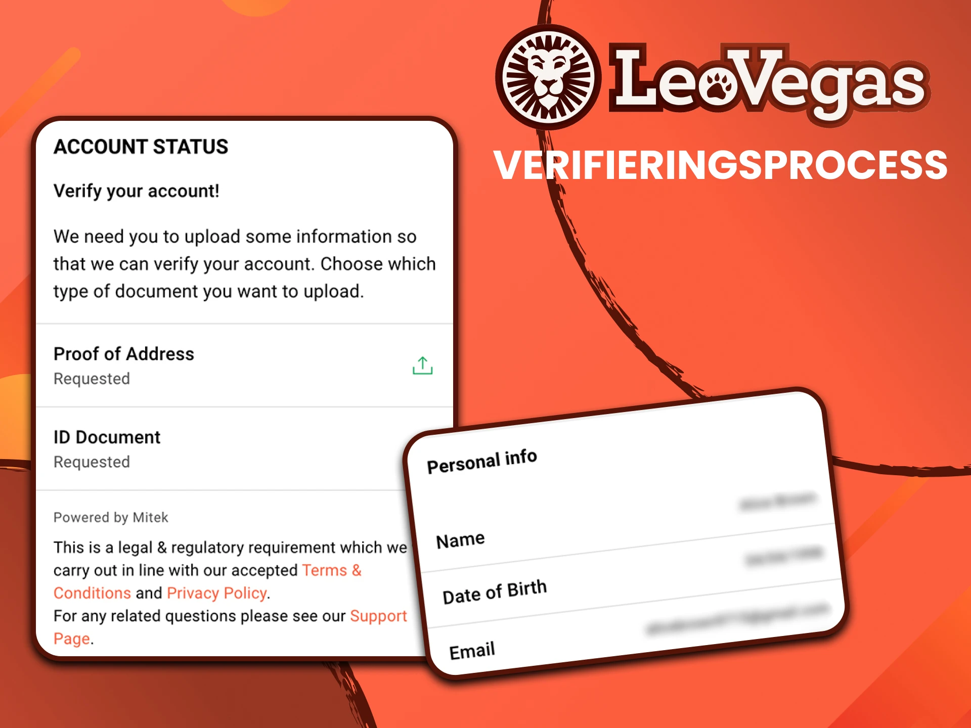 Vänligen gå igenom verifieringen på Leovegas webbplats.