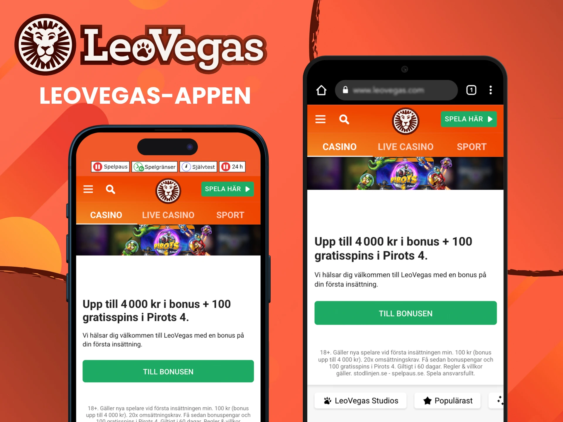 Utforska information om Leovegas-appen.