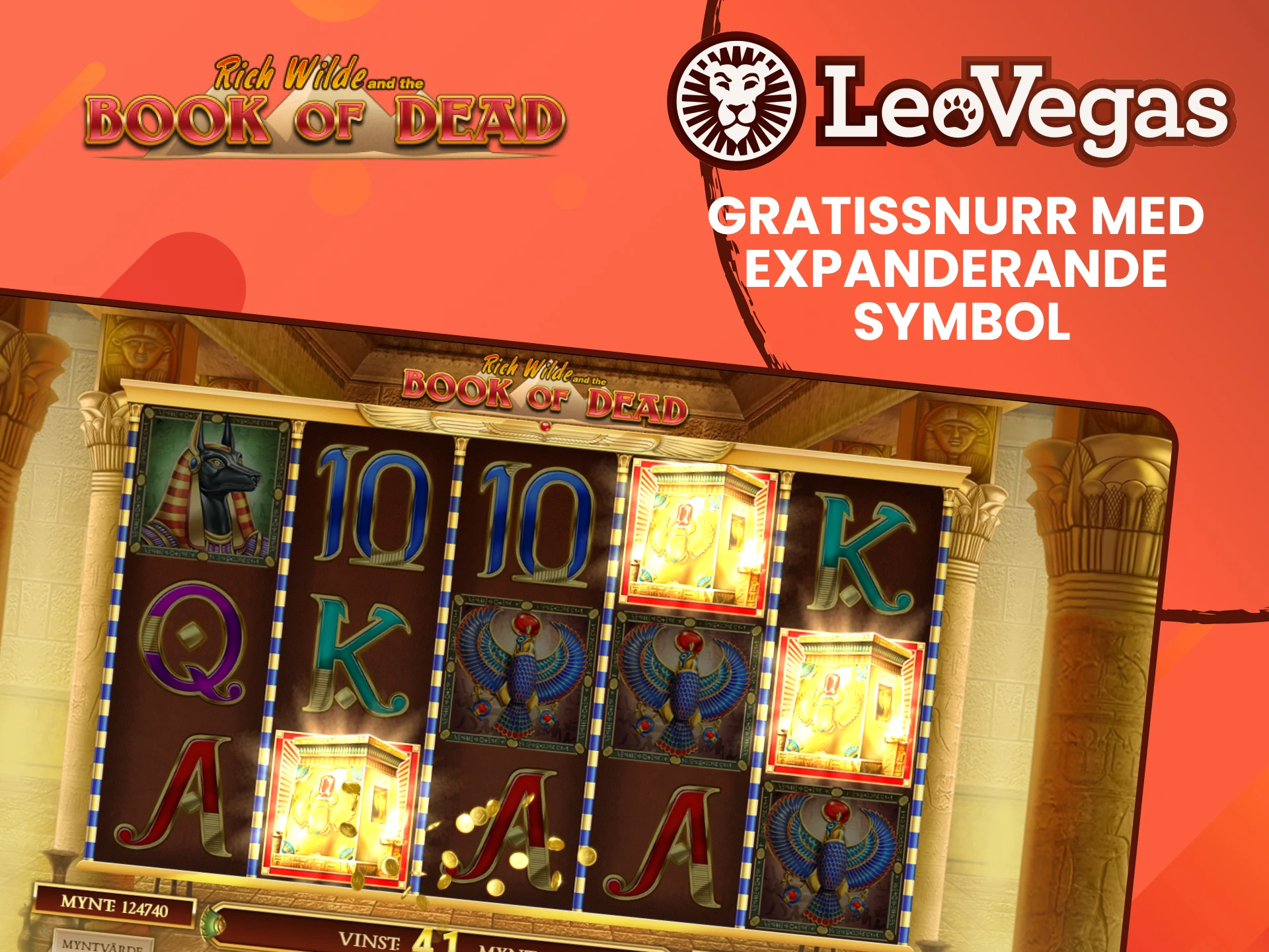 Aktivera gratissnurr i spelet Book of Dead från Leovegas.