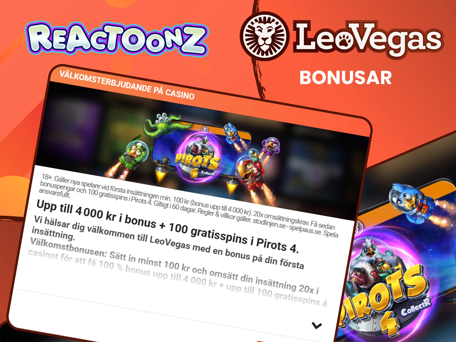 Få bonusar för spelet Reactoonz från Leovegas.