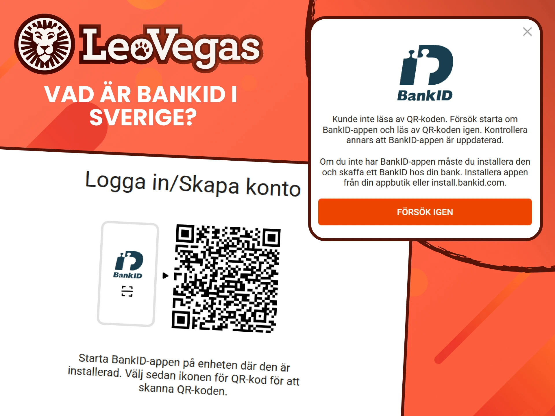 Utforska information om bank-ID på Leovegas.